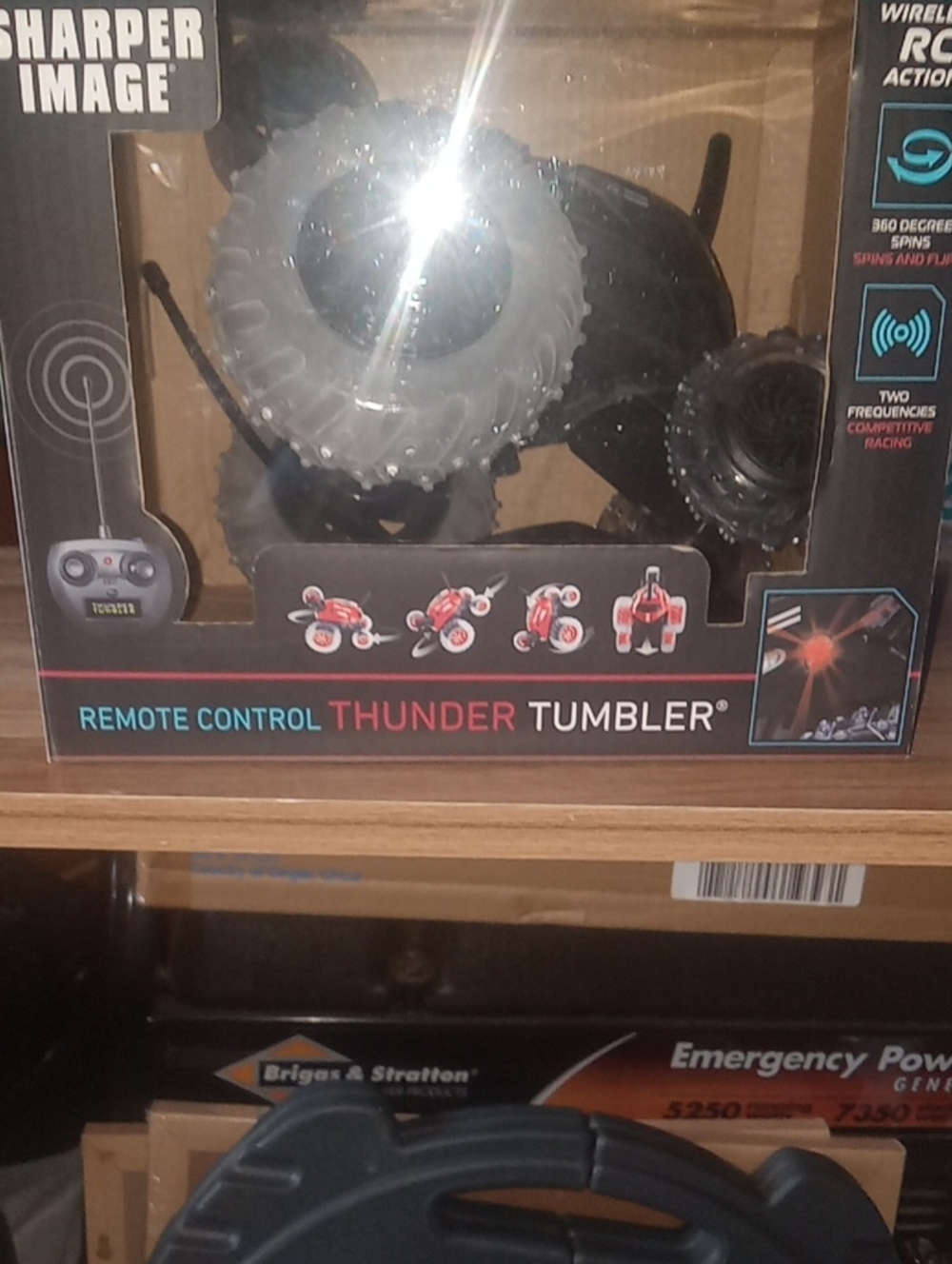 Sharper Image Thunder Tumbler Remote Control Stunt Vehicle - Black